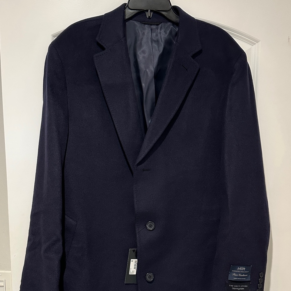 Bloomingdale's Deep Blue Men's Pure Cashmere Overcoat
